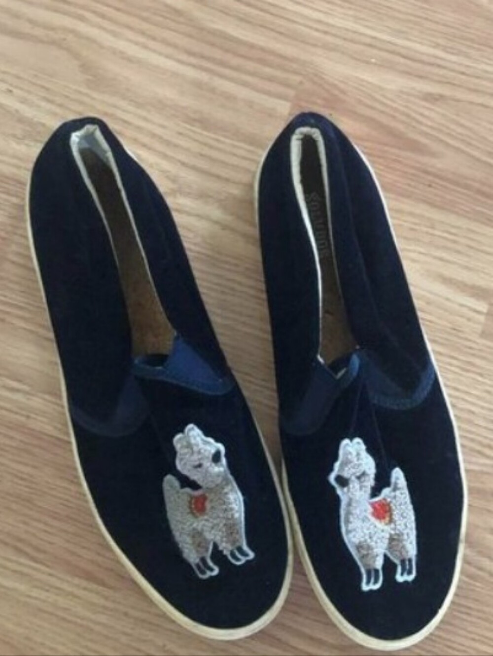Soludos Llama Blue Velvet Slip On Shoes Sz 10